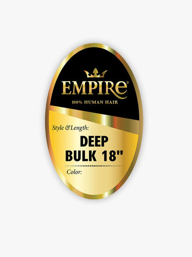Empire hair product label with gold and black design on a white background